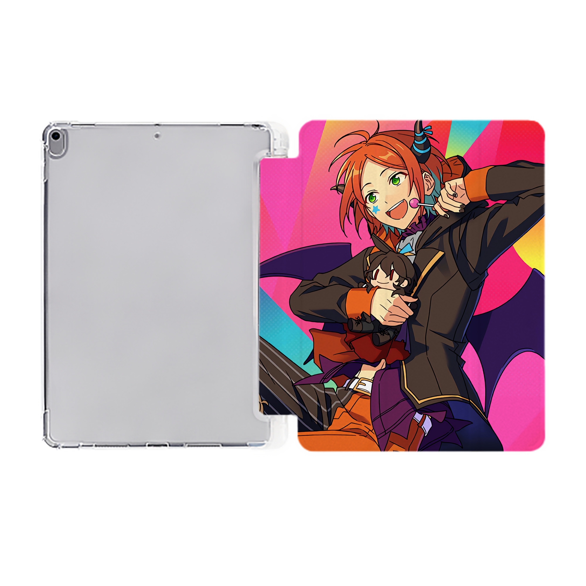 （画像用） あんさんぶるスターズ! Ensemble Stars IPad ケース ペン収納付き 三つ折りスタンド PUレザー×シリコン 対応機種9.5/10.5/10.9インチ